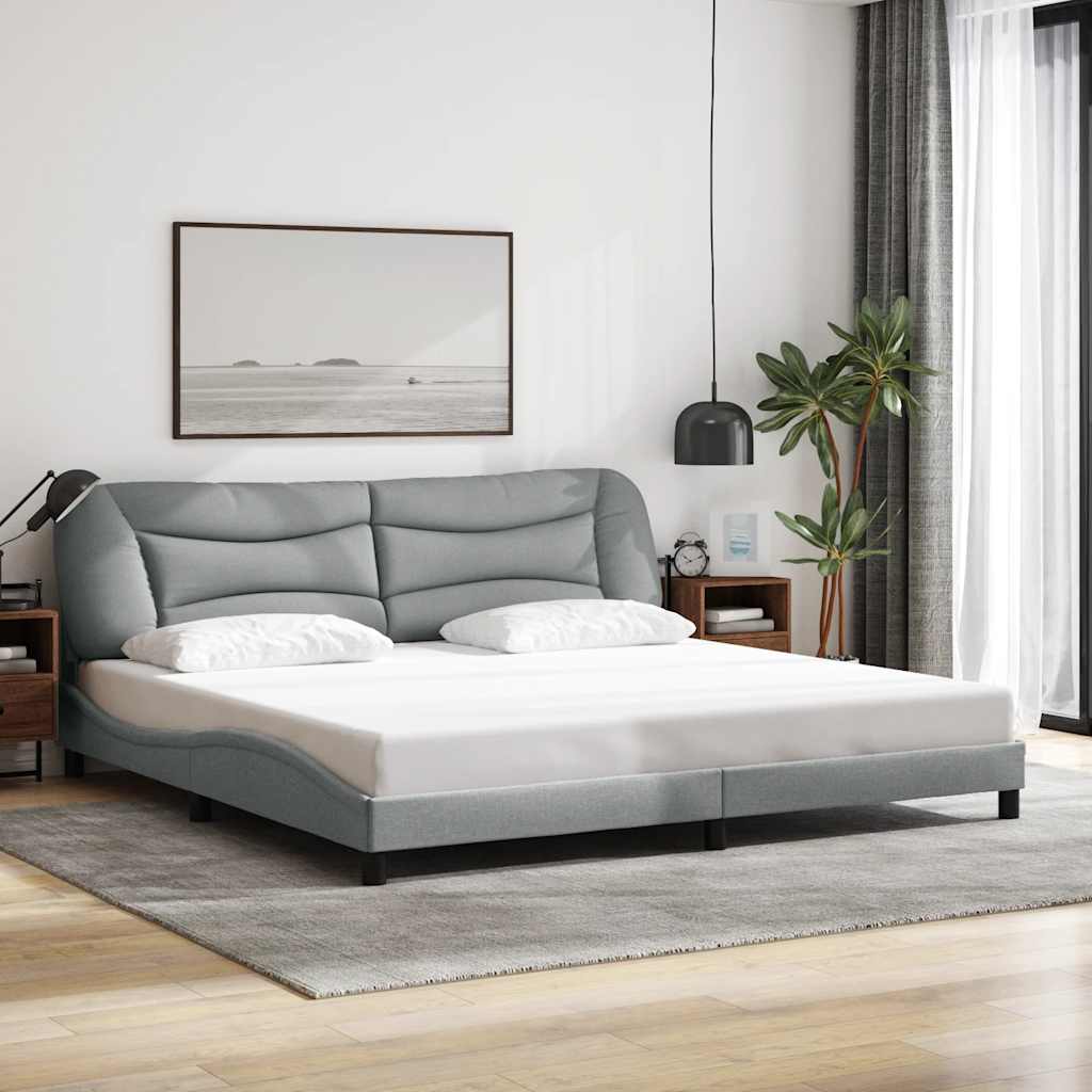 Giroletto senza Materasso Hvar Grigio Chiaro 200x200 cm Tessuto