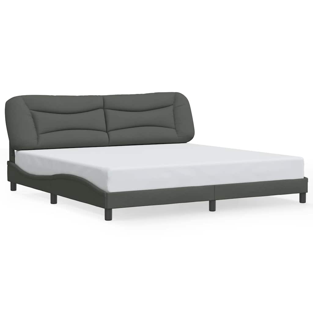 Giroletto senza Materasso Hvar Grigio Scuro 200x200 cm Tessuto
