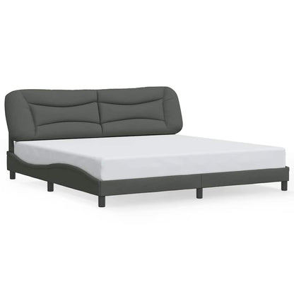Giroletto senza Materasso Hvar Grigio Scuro 200x200 cm Tessuto
