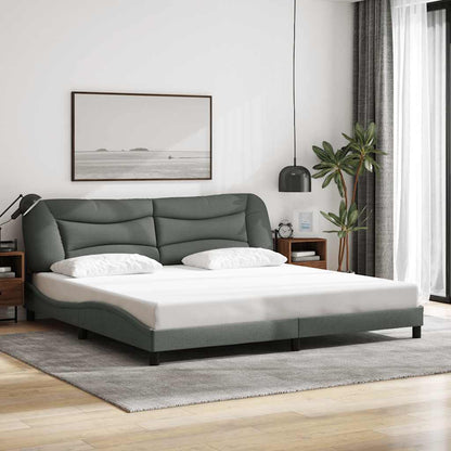 Giroletto senza Materasso Hvar Grigio Scuro 200x200 cm Tessuto
