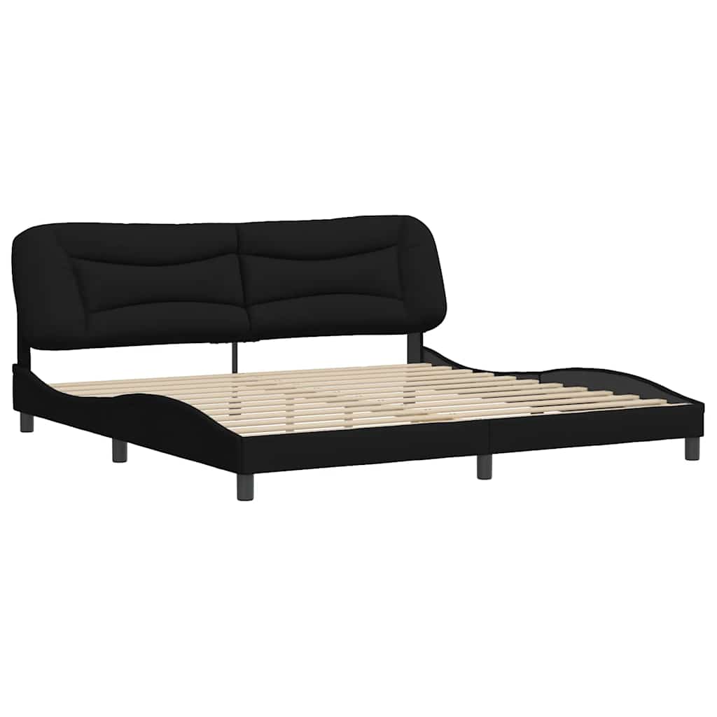Giroletto senza Materasso Hvar Nero 200x200 cm in Tessuto