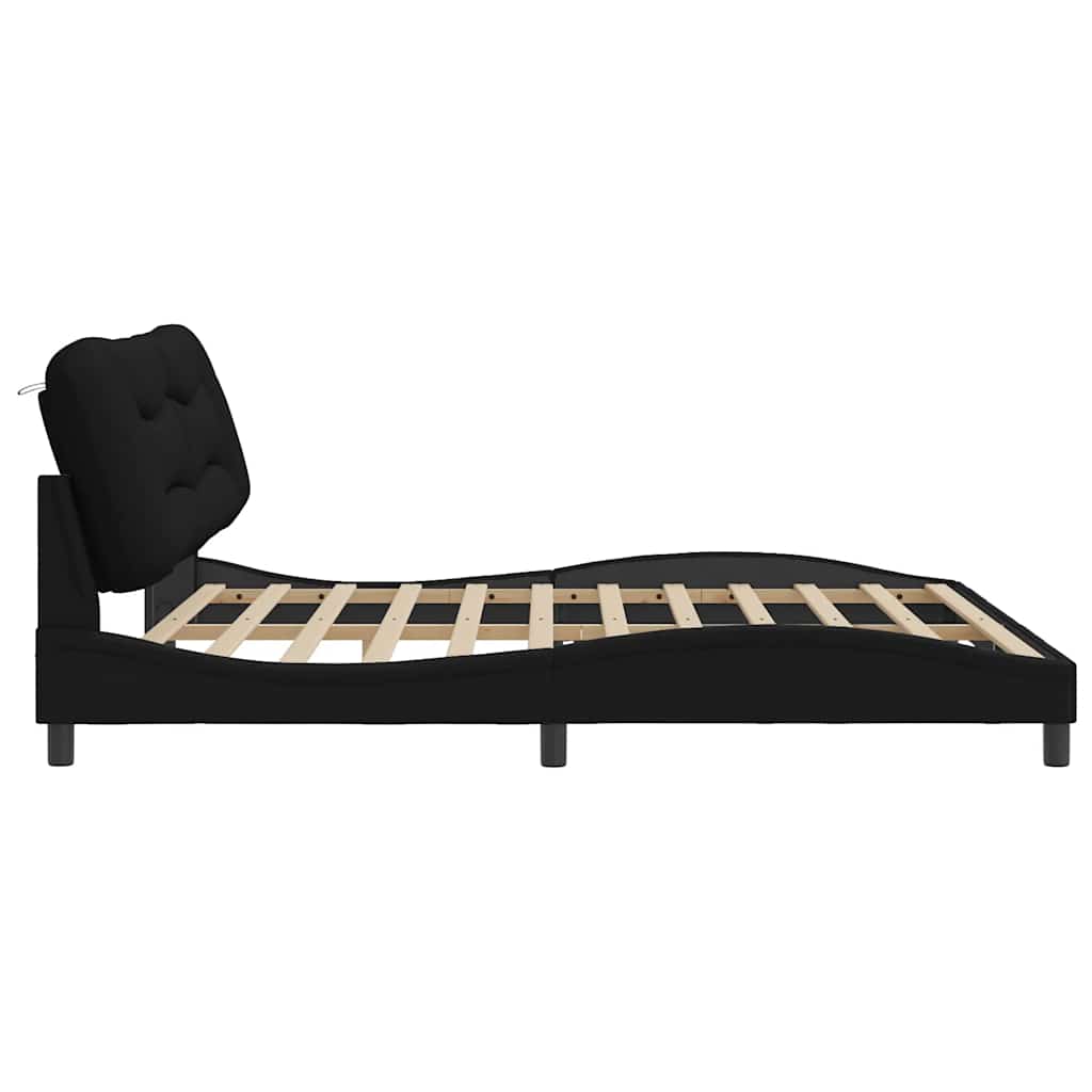 Giroletto senza Materasso Hvar Nero 200x200 cm in Tessuto