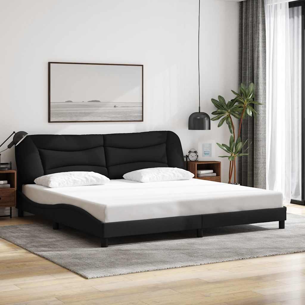 Giroletto senza Materasso Hvar Nero 200x200 cm in Tessuto