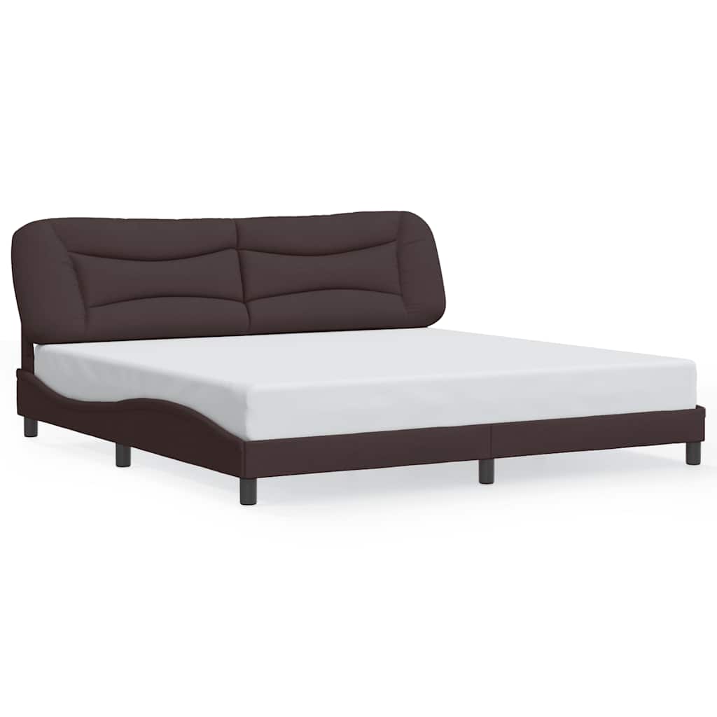 Giroletto senza Materasso Hvar Marrone Scuro 200x200 cm in Tessuto