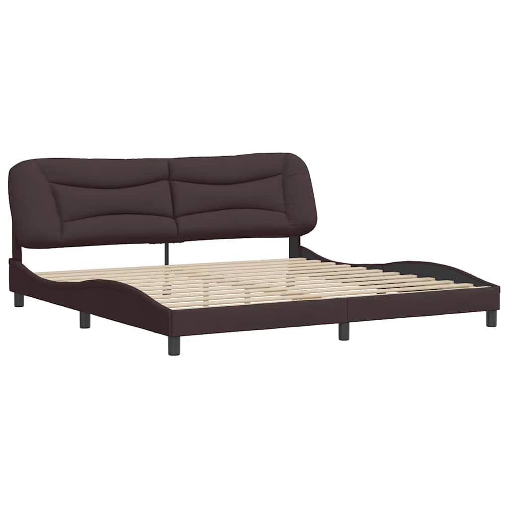 Giroletto senza Materasso Hvar Marrone Scuro 200x200 cm in Tessuto