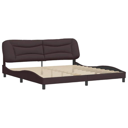 Giroletto senza Materasso Hvar Marrone Scuro 200x200 cm in Tessuto