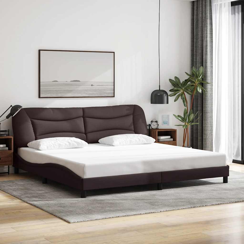 Giroletto senza Materasso Hvar Marrone Scuro 200x200 cm in Tessuto