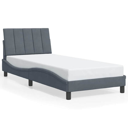 Giroletto senza Materasso Hanko Grigio Scuro 80x200 cm Velluto