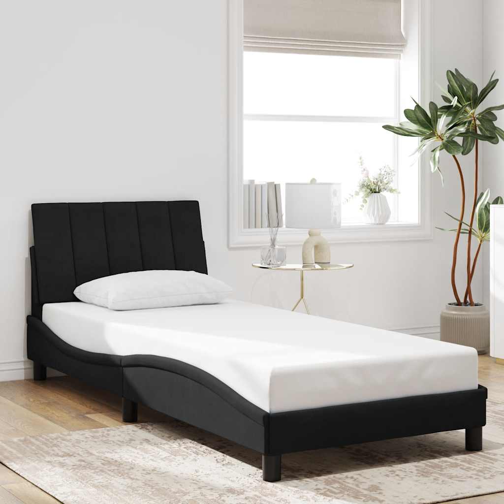 Giroletto senza Materasso Hanko Nero 80x200 cm in Velluto
