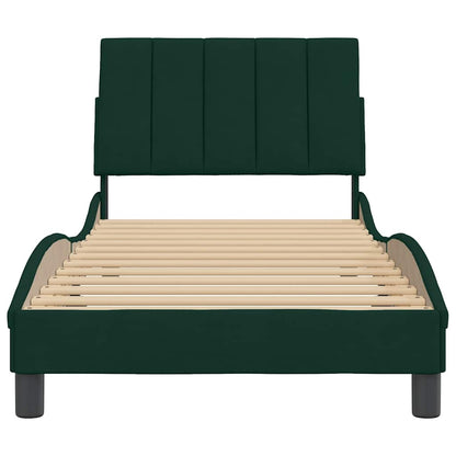 Giroletto senza Materasso Hanko Verde Scuro 80x200 cm in Velluto