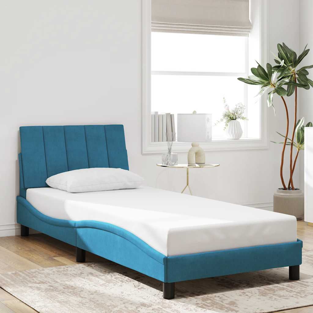 Giroletto senza Materasso Hanko Blu 80x200 cm in Velluto