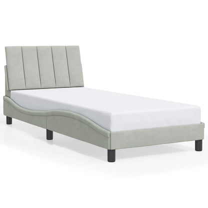 Giroletto senza Materasso Hanko Grigio Chiaro 90x190 cm Velluto