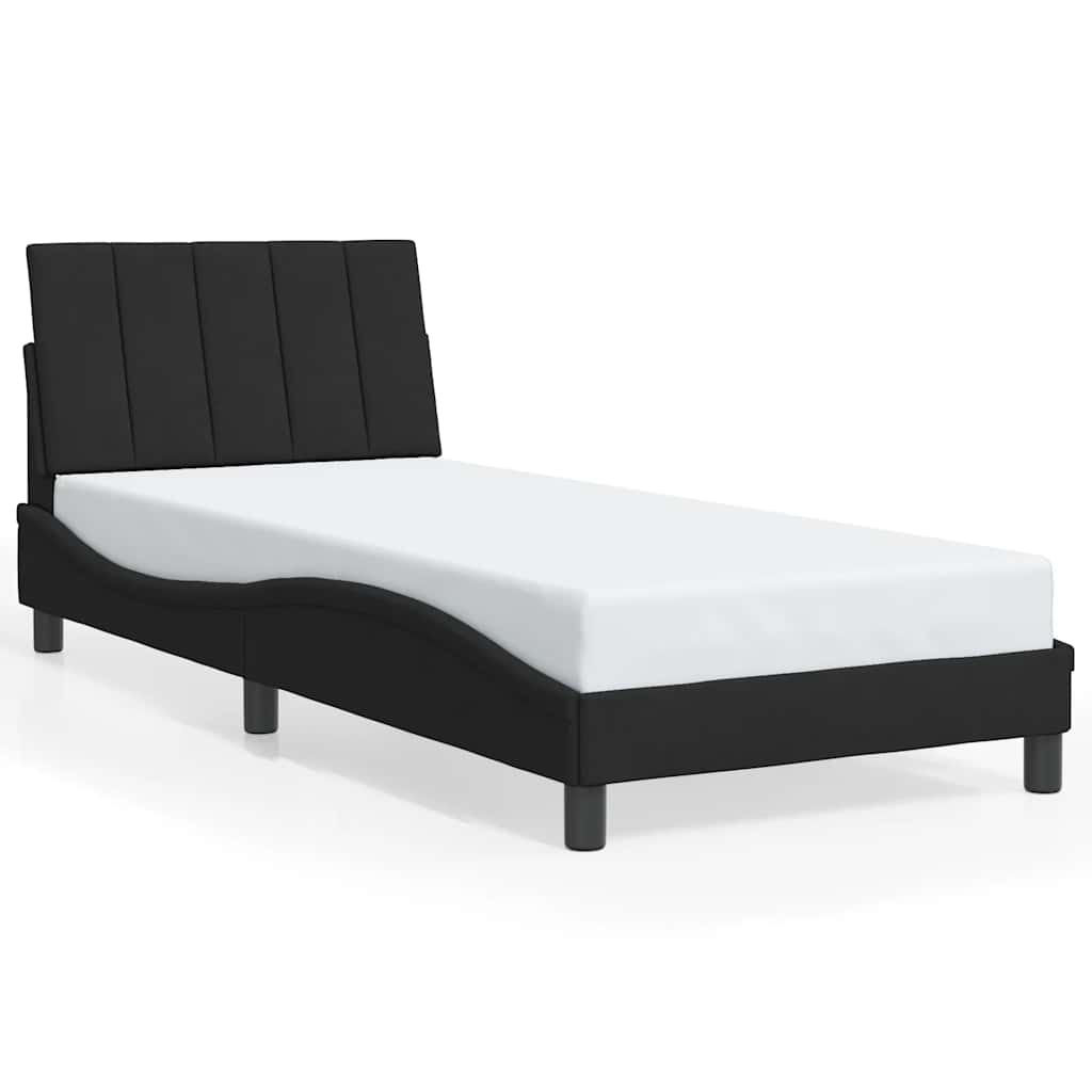 Giroletto senza Materasso Hanko Nero 90x190 cm in Velluto