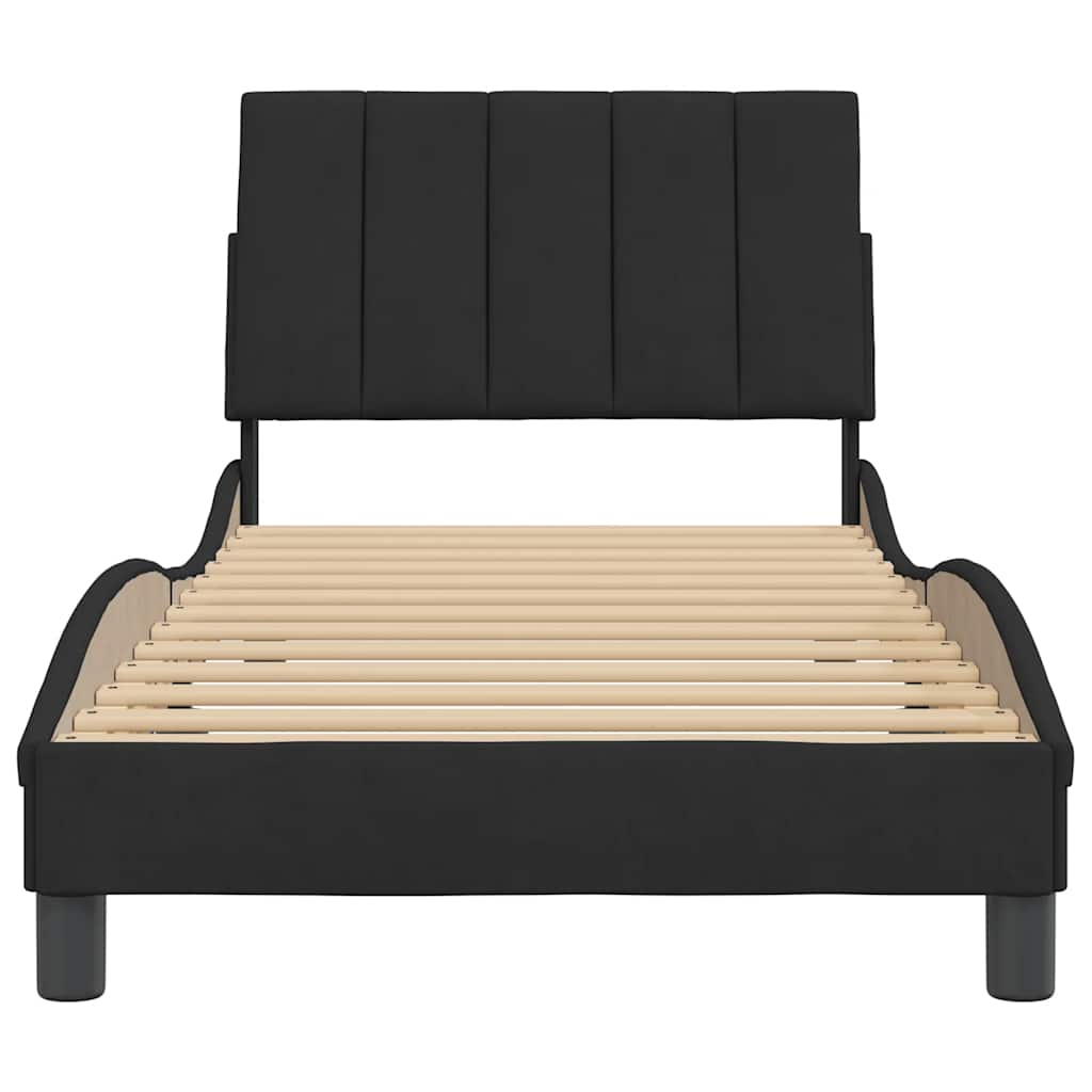Giroletto senza Materasso Hanko Nero 90x190 cm in Velluto