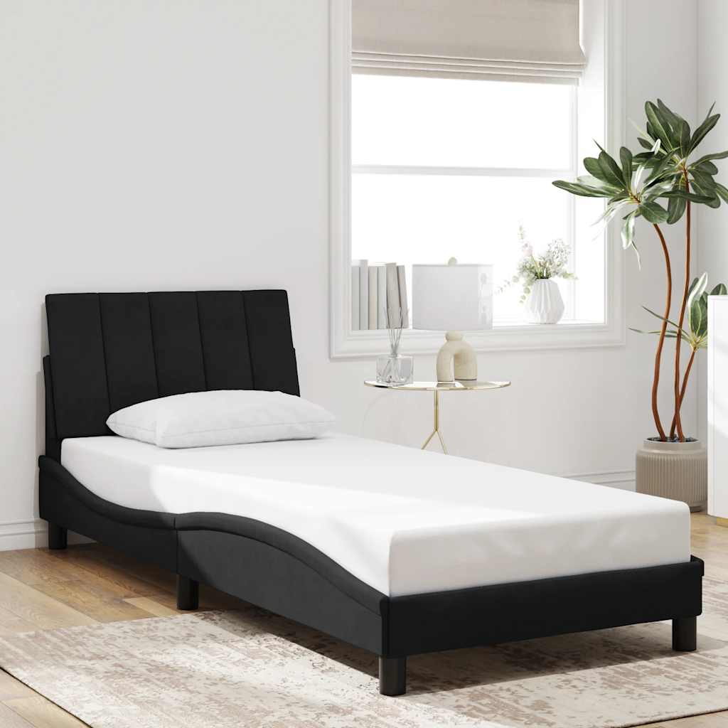 Giroletto senza Materasso Hanko Nero 90x190 cm in Velluto