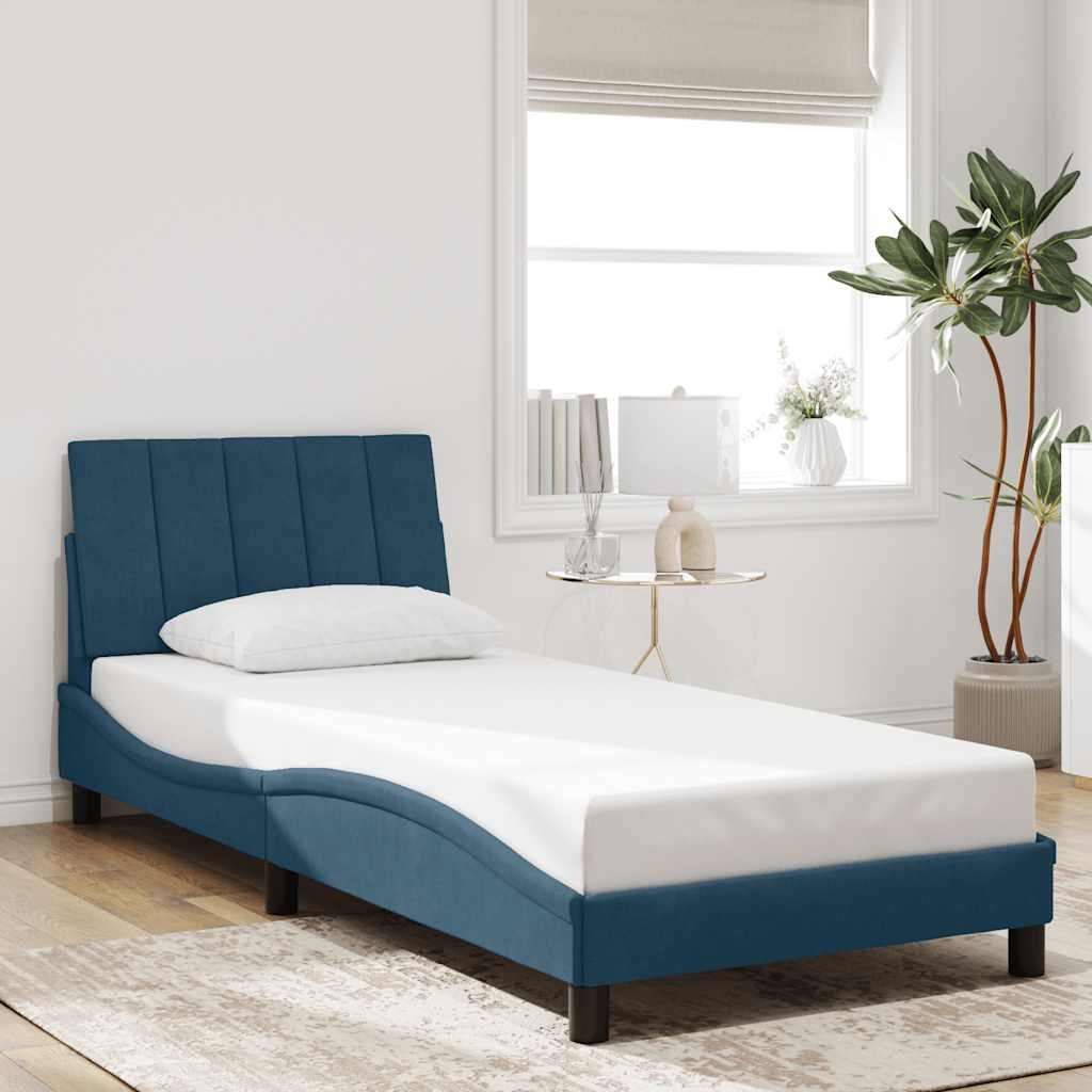 Giroletto senza Materasso Hanko Blu 90x190 cm in Velluto