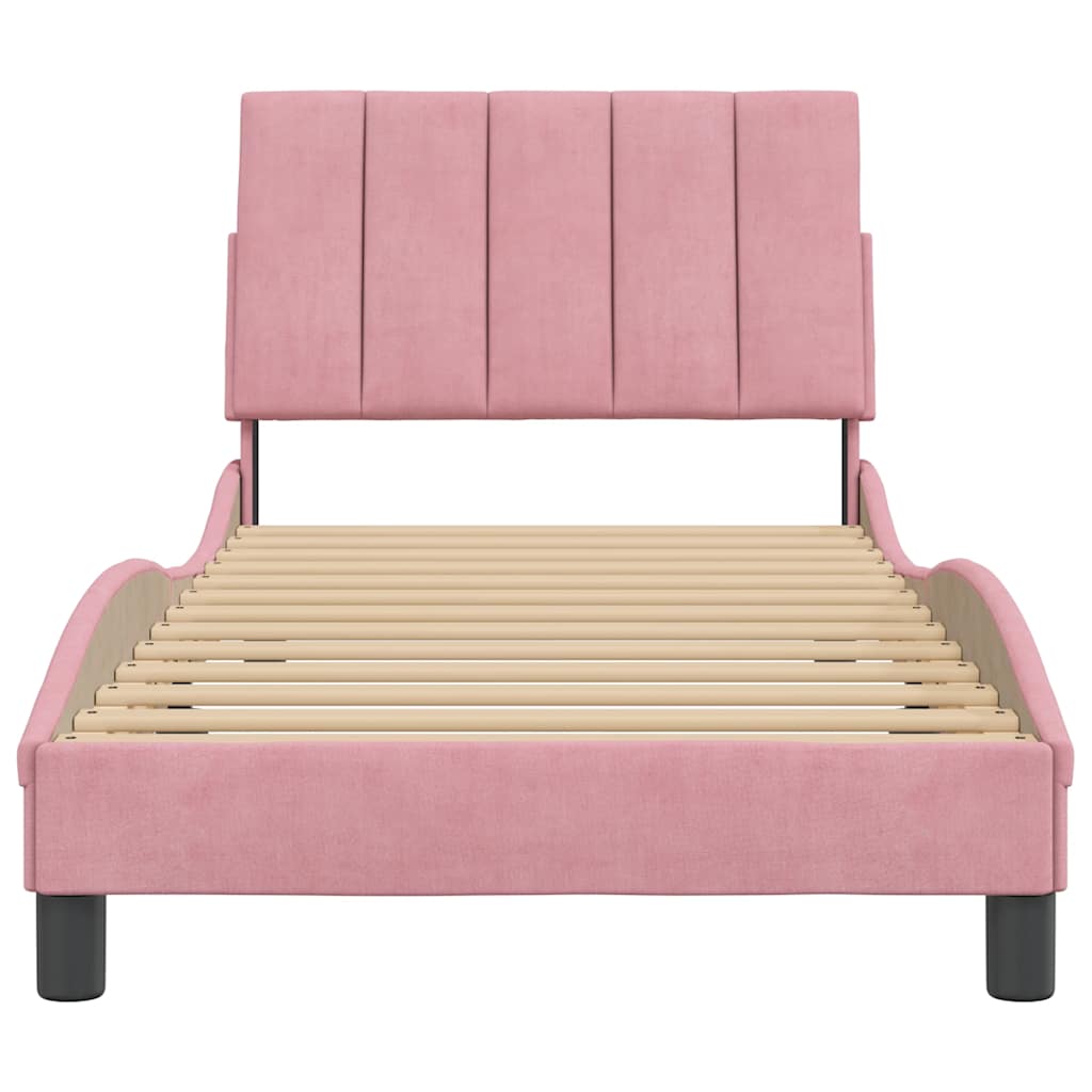 Giroletto senza Materasso Hanko Rosa 90x190 cm in Velluto
