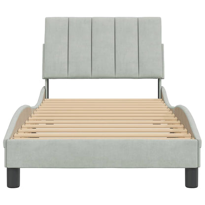 Giroletto senza Materasso Hanko Grigio Chiaro 90x200 cm Velluto