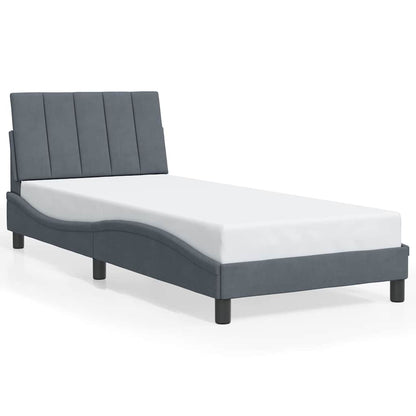 Giroletto senza Materasso Hanko Grigio Scuro 90x200 cm Velluto