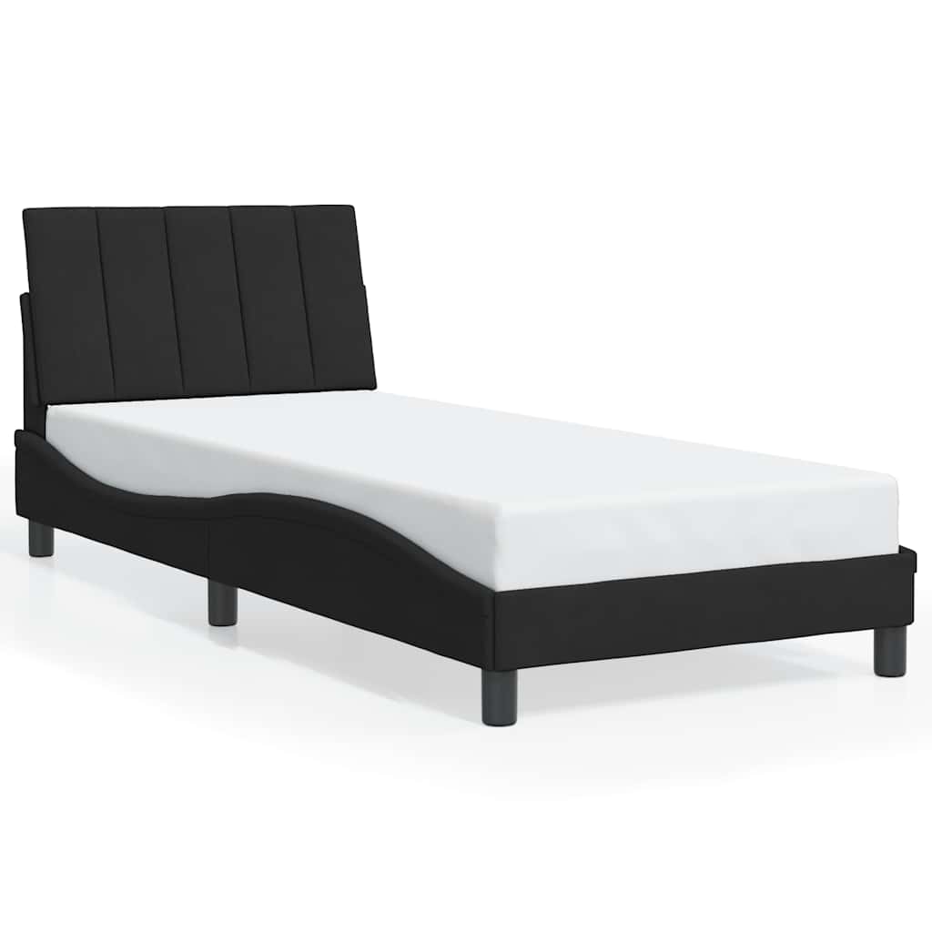 Giroletto senza Materasso Hanko Nero 90x200 cm in Velluto