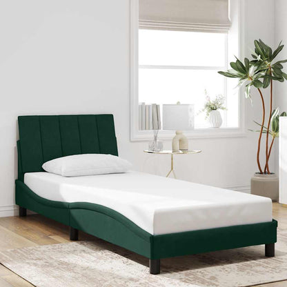 Giroletto senza Materasso Hanko Verde Scuro 90x200 cm in Velluto