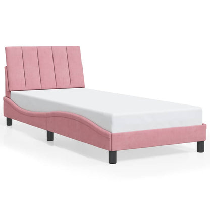 Giroletto senza Materasso Hanko Rosa 90x200 cm in Velluto