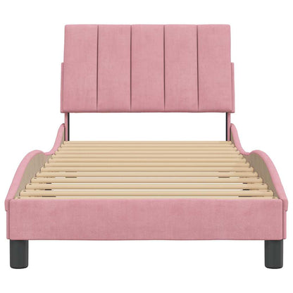 Giroletto senza Materasso Hanko Rosa 90x200 cm in Velluto