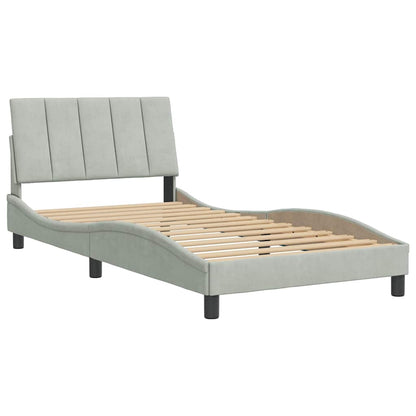 Giroletto senza Materasso Hanko Grigio Chiaro 100x200 cm Velluto