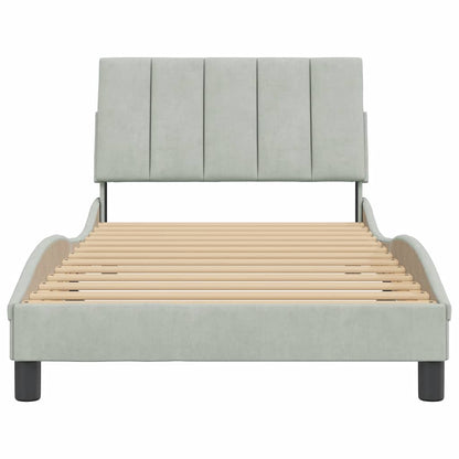 Giroletto senza Materasso Hanko Grigio Chiaro 100x200 cm Velluto
