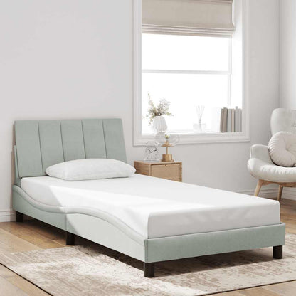 Giroletto senza Materasso Hanko Grigio Chiaro 100x200 cm Velluto