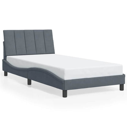 Giroletto senza Materasso Hanko Grigio Scuro 100x200 cm Velluto