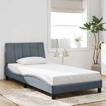 Giroletto senza Materasso Hanko Grigio Scuro 100x200 cm Velluto