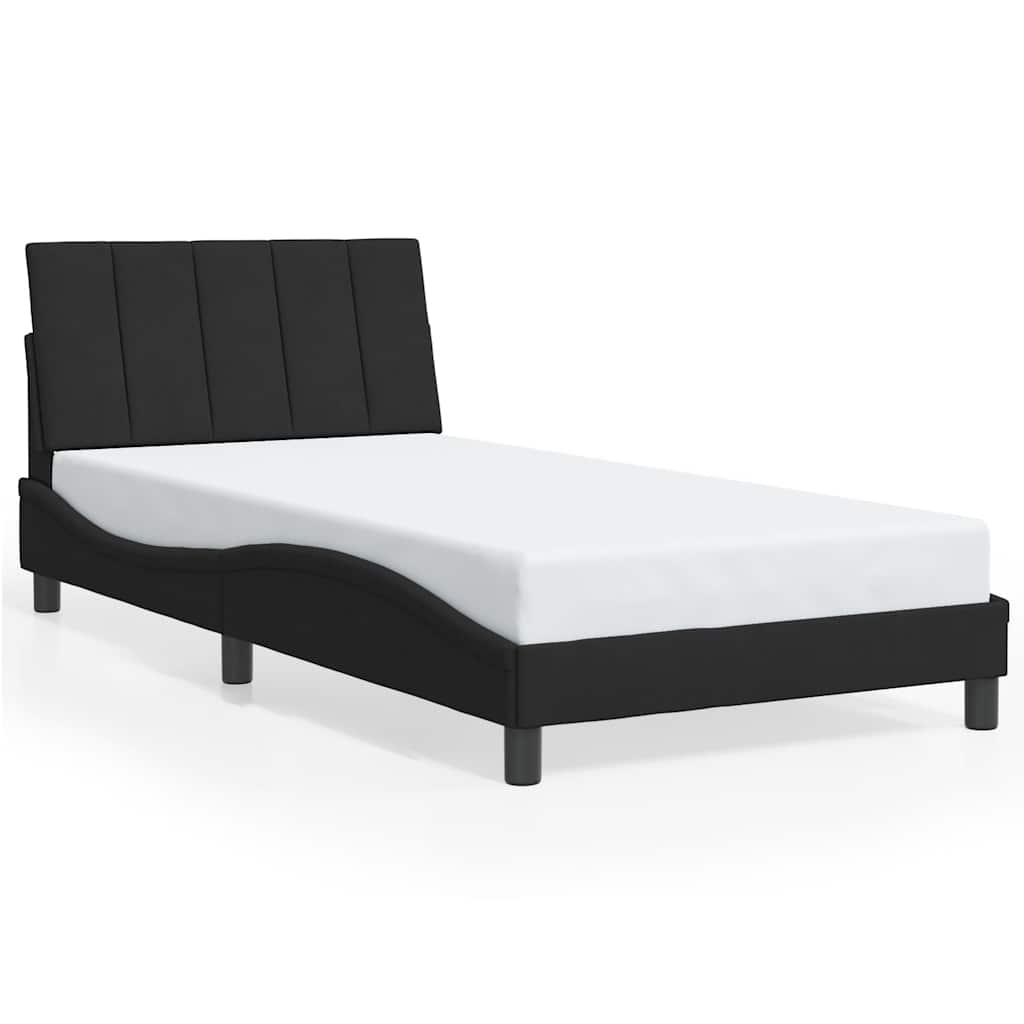 Giroletto senza Materasso Hanko Nero 100x200 cm in Velluto