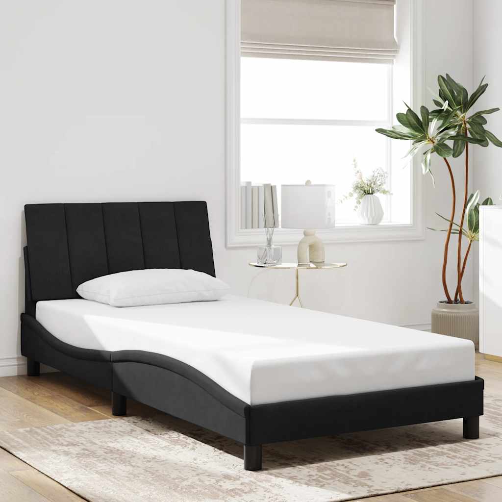 Giroletto senza Materasso Hanko Nero 100x200 cm in Velluto