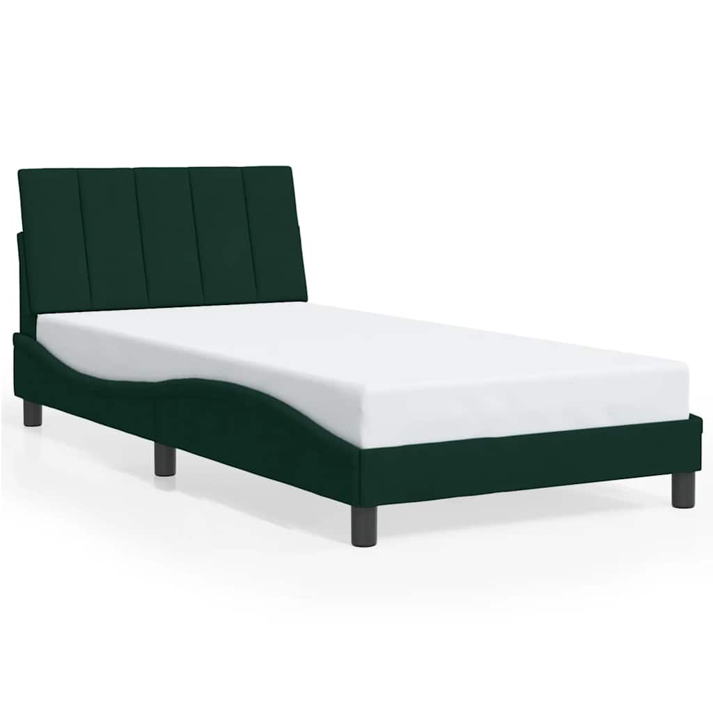 Giroletto senza Materasso Hanko Verde Scuro 100x200 cm in Velluto