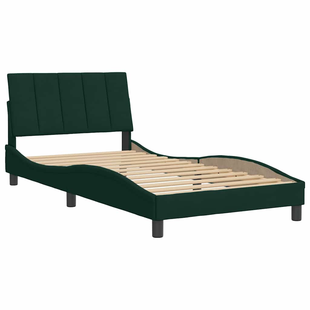 Giroletto senza Materasso Hanko Verde Scuro 100x200 cm in Velluto