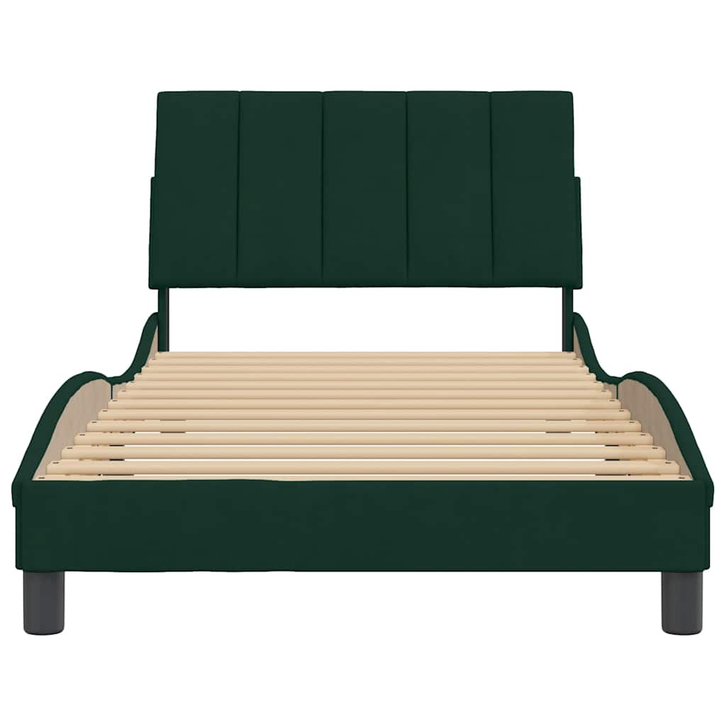 Giroletto senza Materasso Hanko Verde Scuro 100x200 cm in Velluto