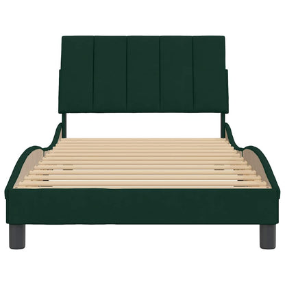 Giroletto senza Materasso Hanko Verde Scuro 100x200 cm in Velluto