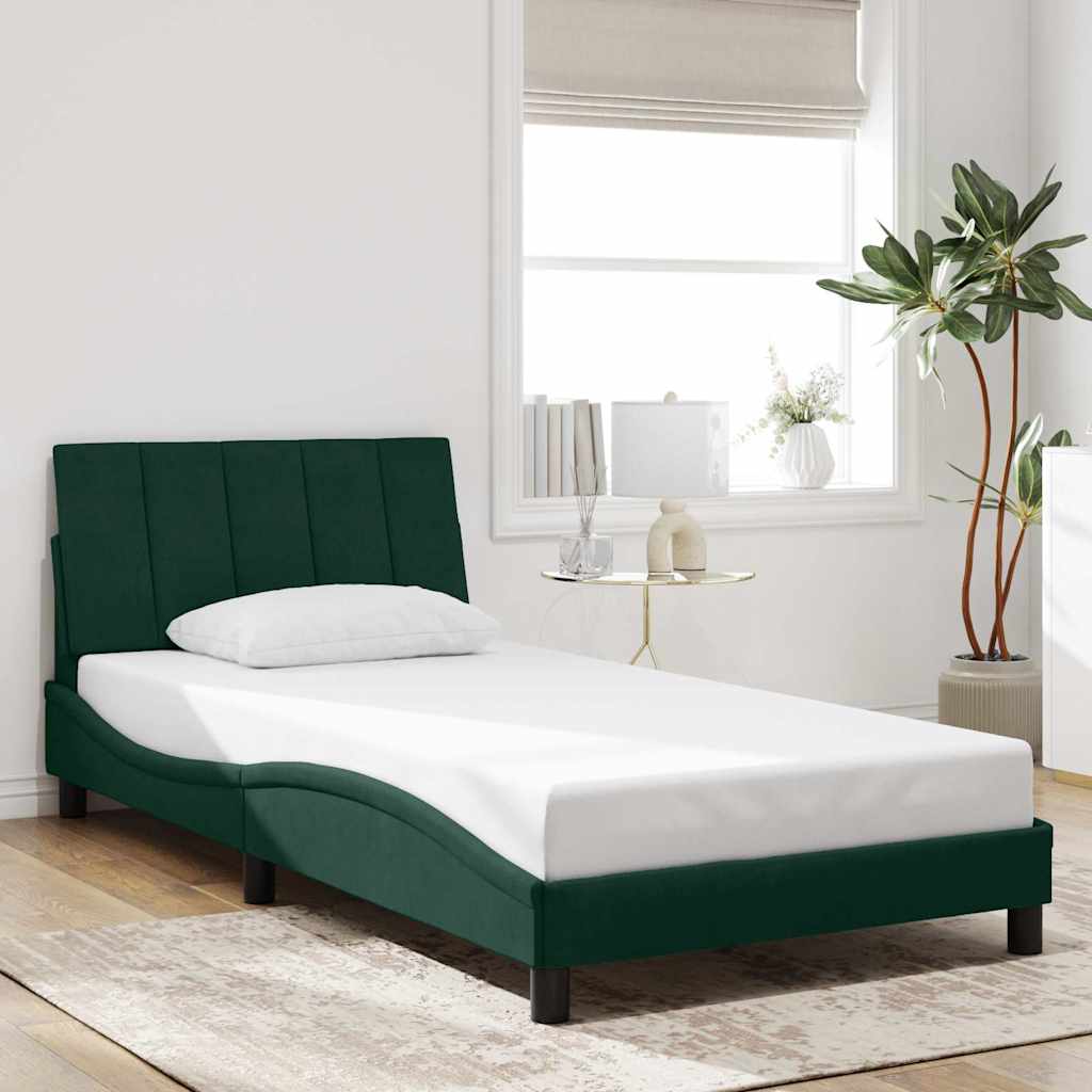 Giroletto senza Materasso Hanko Verde Scuro 100x200 cm in Velluto