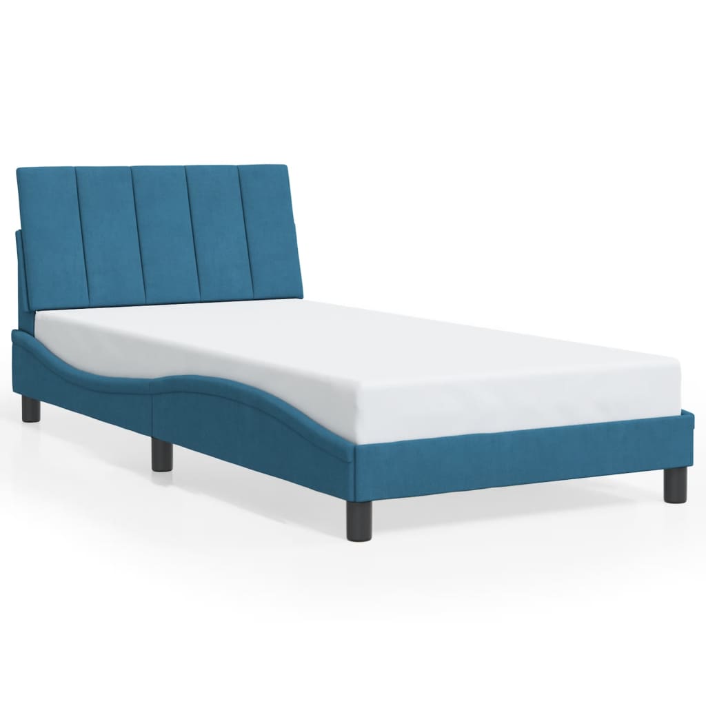 Giroletto con Testiera Blu 100x200 cm in Velluto