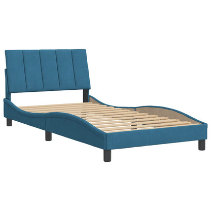Giroletto con Testiera Blu 100x200 cm in Velluto