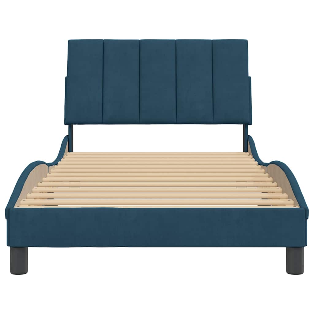 Giroletto senza Materasso Hanko Blu 100x200 cm in Velluto