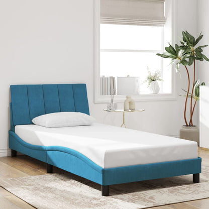 Giroletto con Testiera Blu 100x200 cm in Velluto