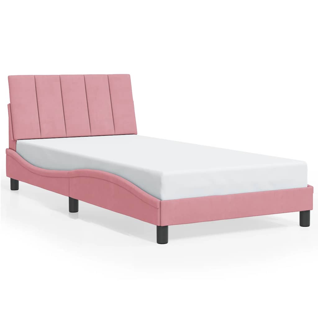 Giroletto senza Materasso Hanko Rosa 100x200 cm in Velluto