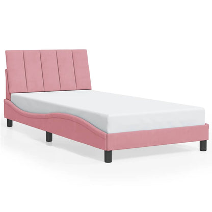 Giroletto senza Materasso Hanko Rosa 100x200 cm in Velluto