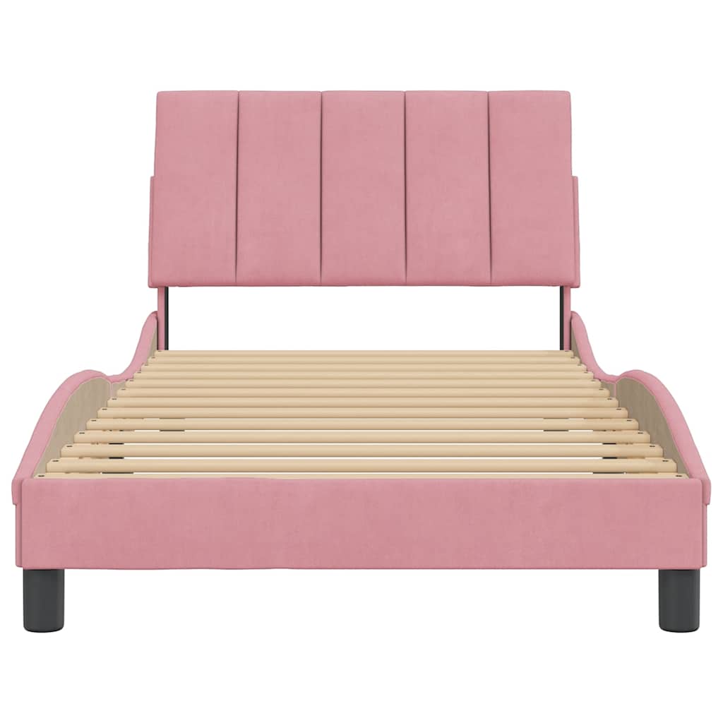 Giroletto senza Materasso Hanko Rosa 100x200 cm in Velluto