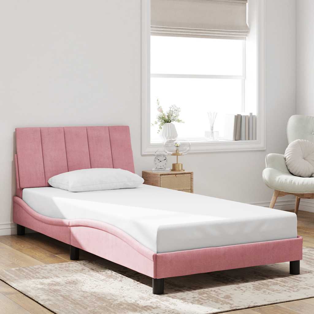 Giroletto senza Materasso Hanko Rosa 100x200 cm in Velluto