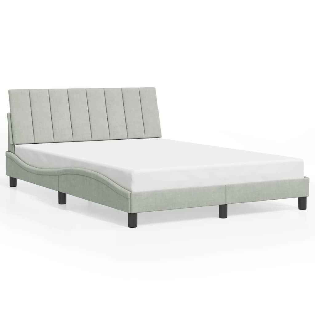 Giroletto senza Materasso Hanko Grigio Chiaro 120x200 cm Velluto