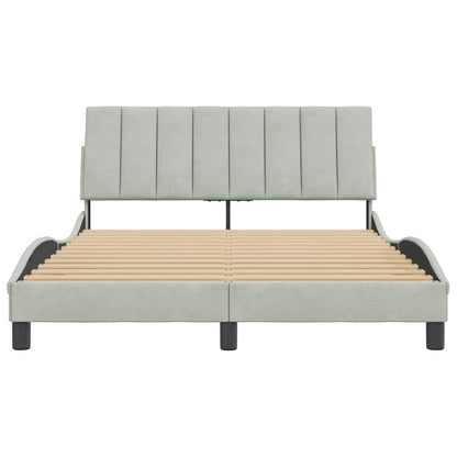 Giroletto senza Materasso Hanko Grigio Chiaro 120x200 cm Velluto