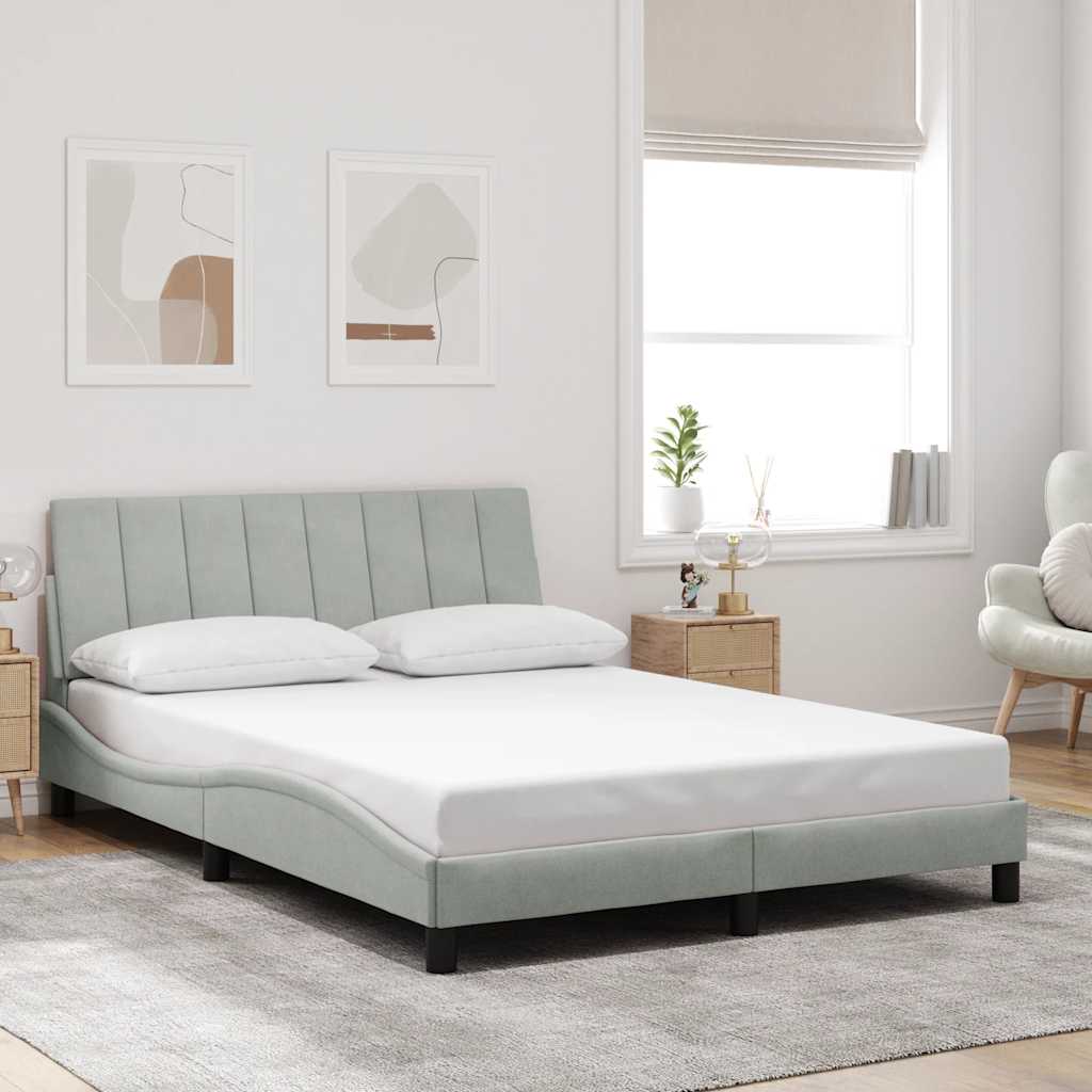 Giroletto senza Materasso Hanko Grigio Chiaro 120x200 cm Velluto